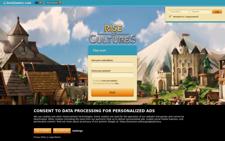 Screenshot of riseofcultures.com
