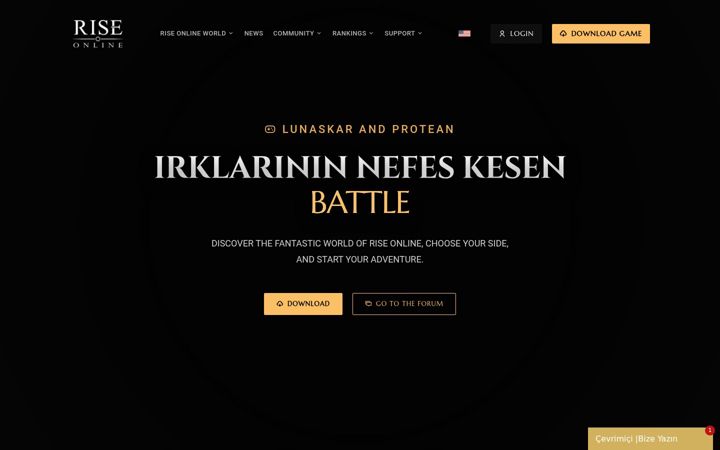 Screenshot of riseonlineworld.com