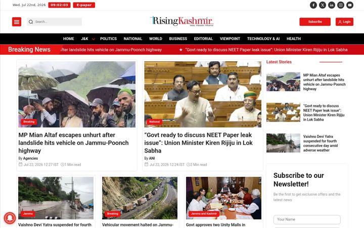 Screenshot of risingkashmir.com