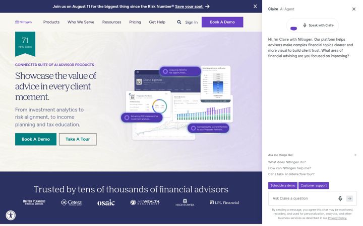 Screenshot of riskalyze.com