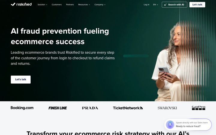 Screenshot ta' riskified.com