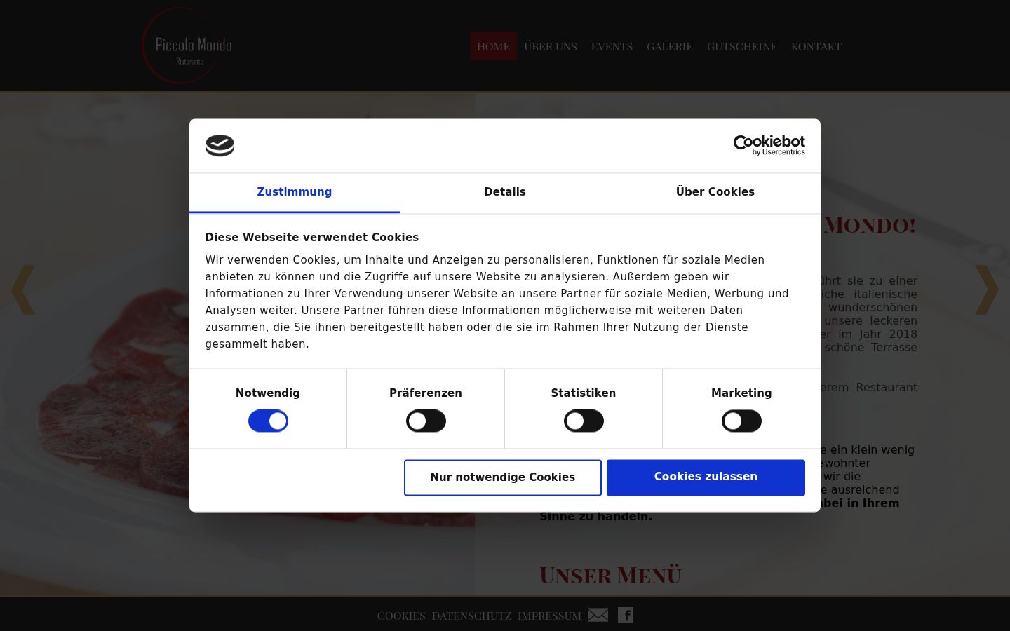 Snímka obrazovky banera súhlasu zobrazeného pred akoukoľvek interakciou