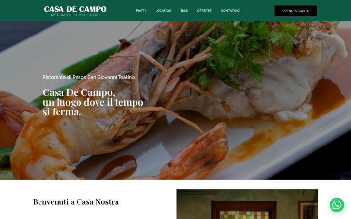 Екранна снимка на ristorantecasadecampo.it