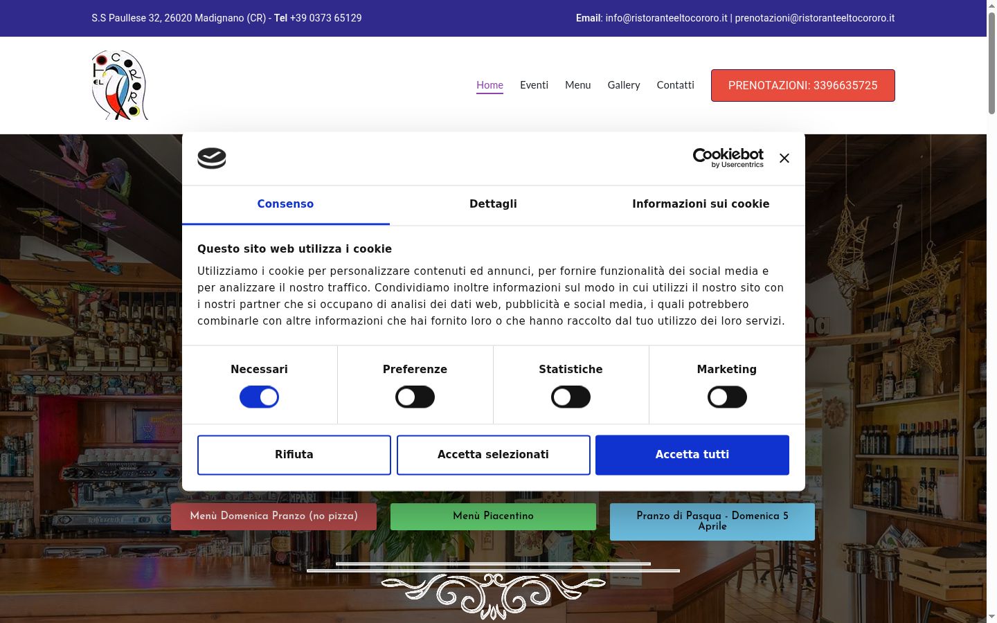 Screenshot of the consent banner shown before any interaction