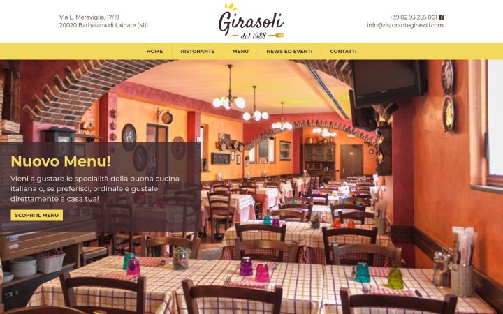 Ekrānuzņēmums no ristorantegirasoli.com