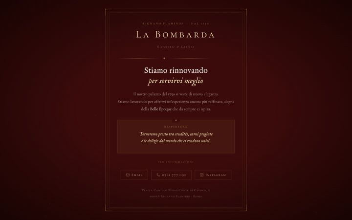 Screenshot of ristorantelabombarda.com