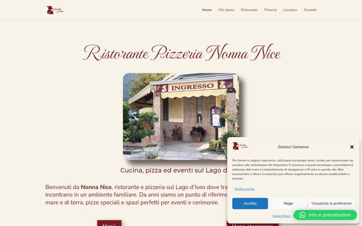 Screenshot di ristorantenonnanice.it