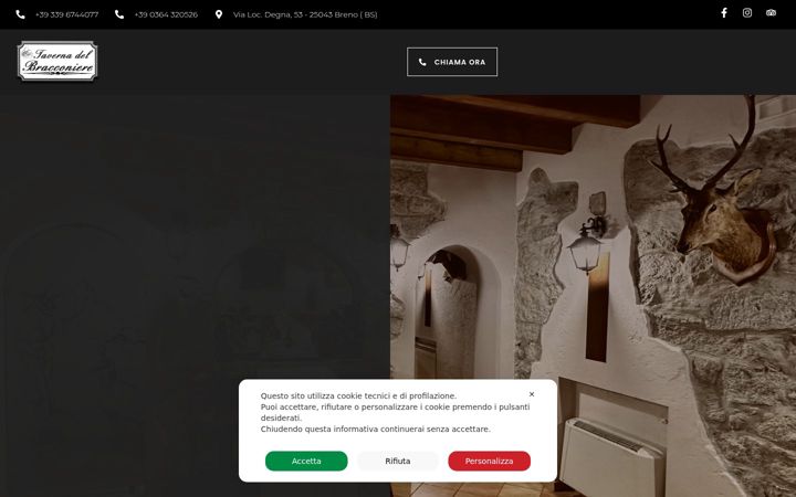 Screenshot of ristorantepizzeriabracconiere.it