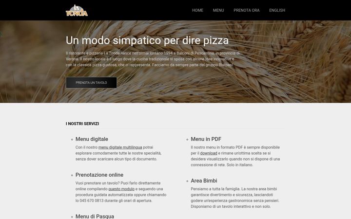 Screenshot of ristorantepizzerialatonda.com
