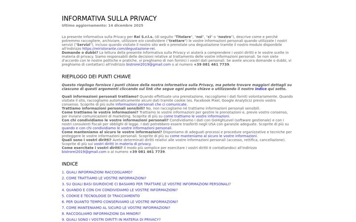 Screenshot von ristoranterei.it