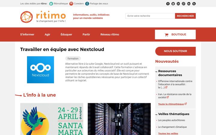 Screenshot of ritimo.org