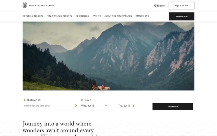Screenshot di ritzcarlton.com