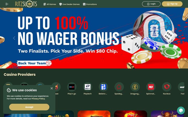 Screenshot of ritzslots.com