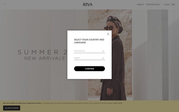 Screenshot of rivafashion.com