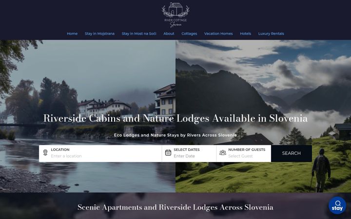 Screenshot of rivercottageslovenia.com