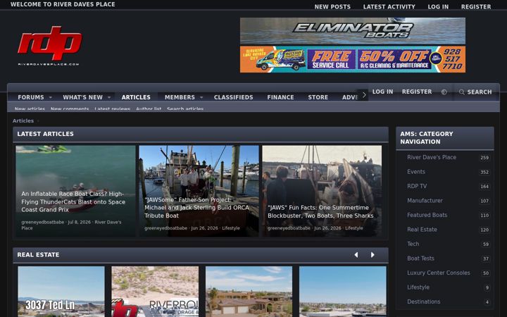 Screenshot of riverdavesplace.com