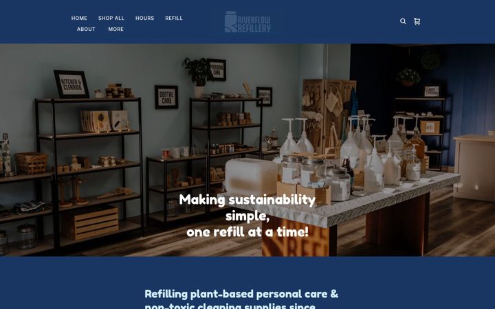 Screenshot van riverflowrefillery.com