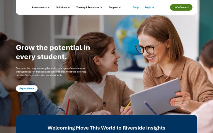 Screenshot of riversideinsights.com