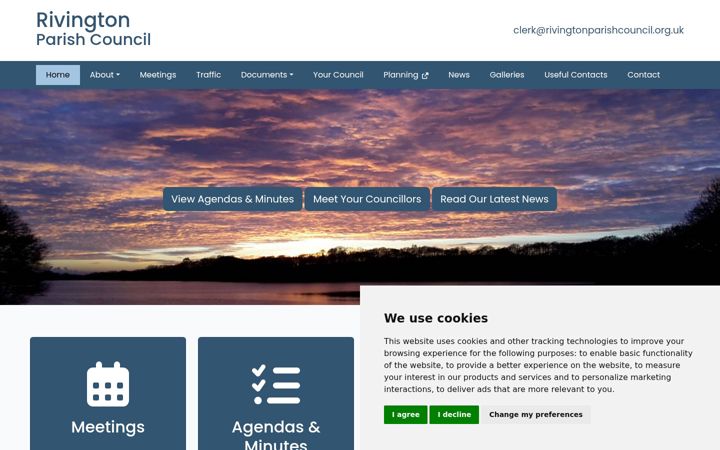 Screenshot of rivingtonparishcouncil.org.uk