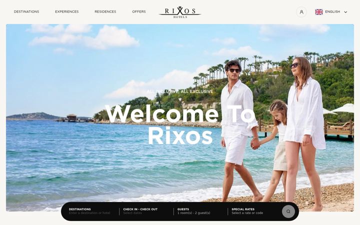 Screenshot stránky rixos.com