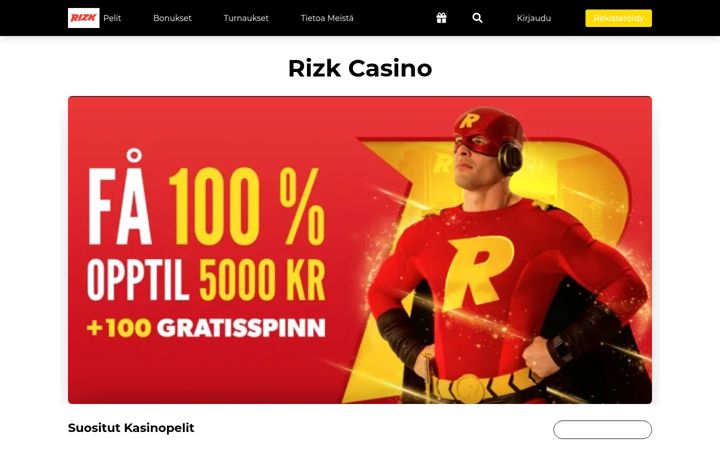 Posnetek zaslona rizkcasinofinland.com