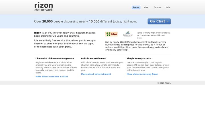 Screenshot of rizon.net