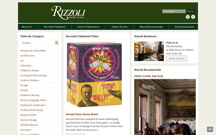 Screenshot of rizzoliusa.com