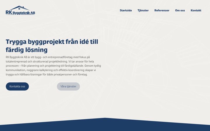 Zrzut ekranu rkbyggteknik.se
