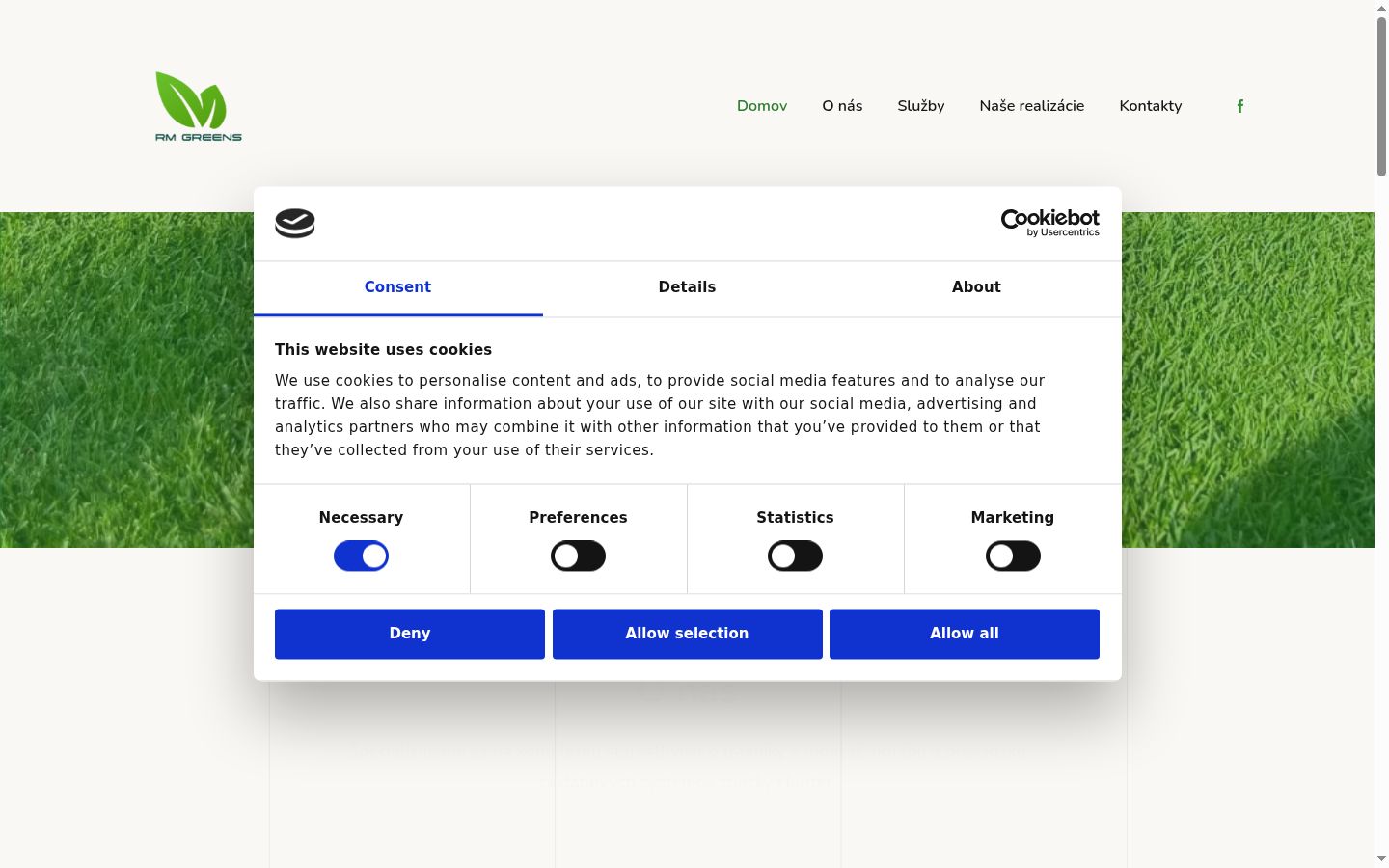 Screenshot of the consent banner shown before any interaction