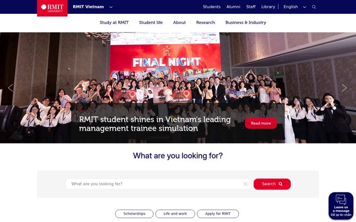 Screenshot of rmit.edu.vn