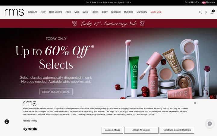 Screenshot of rmsbeauty.com