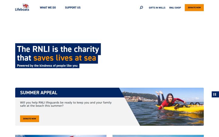 Screenshot ta' rnli.org