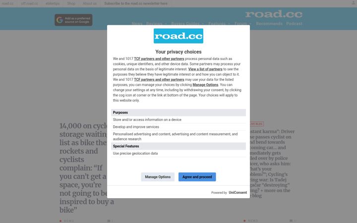 Screenshot του road.cc