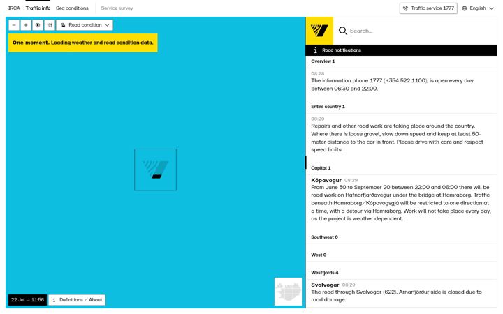 Screenshot of road.is