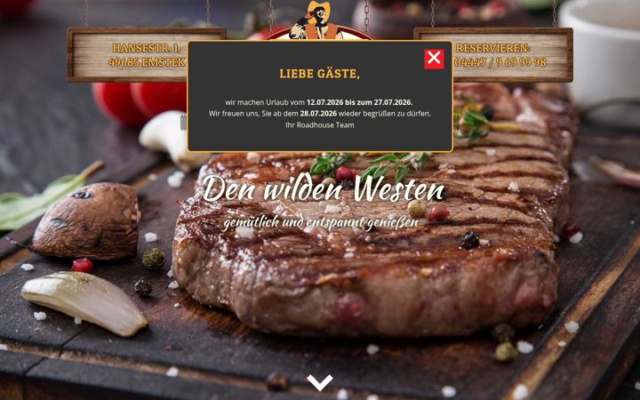 Screenshot of roadhouse-schneiderkrug.de