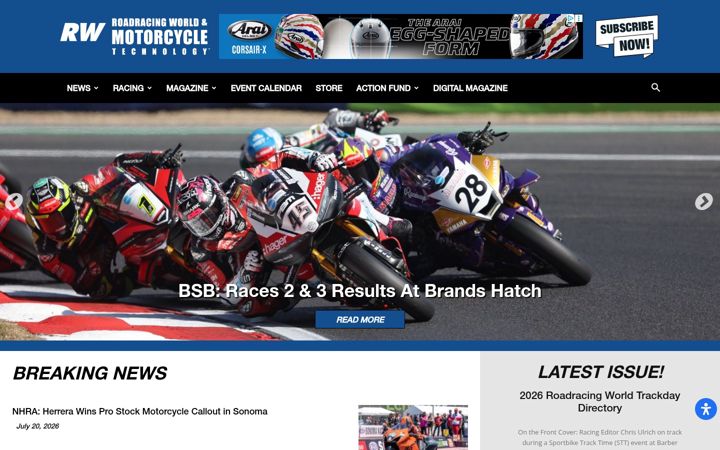 Screenshot of roadracingworld.com