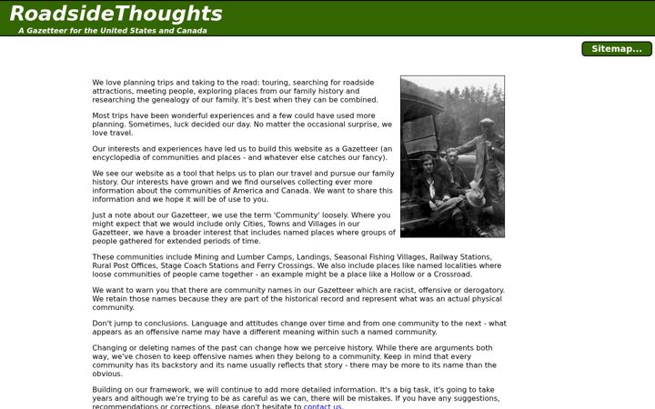 Screenshot of roadsidethoughts.com