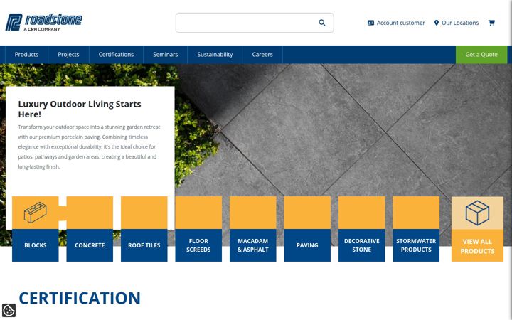 Screenshot of roadstone.ie