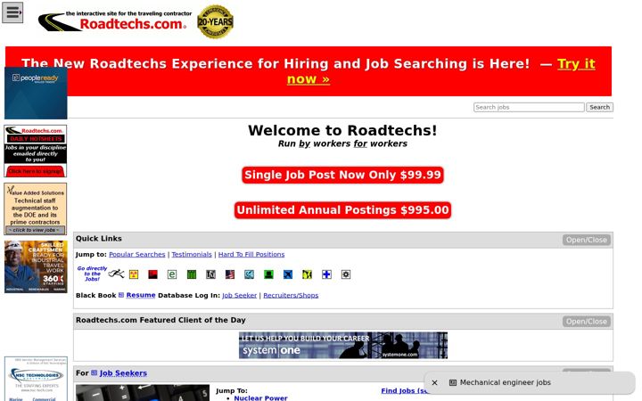 Capture d'écran de roadtechs.com