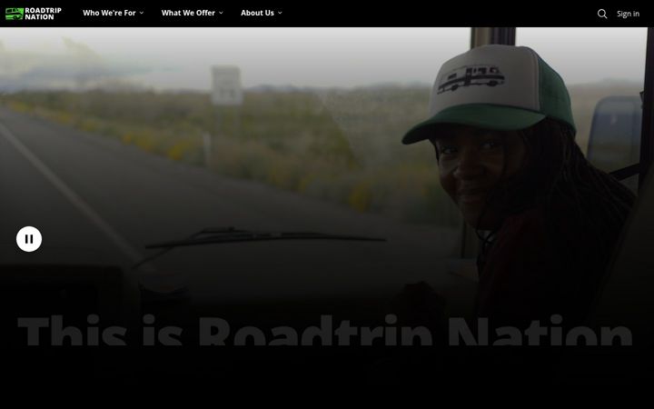 Screenshot of roadtripnation.com