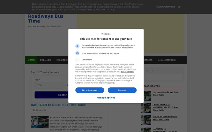 Screenshot of roadwaysbustime.com