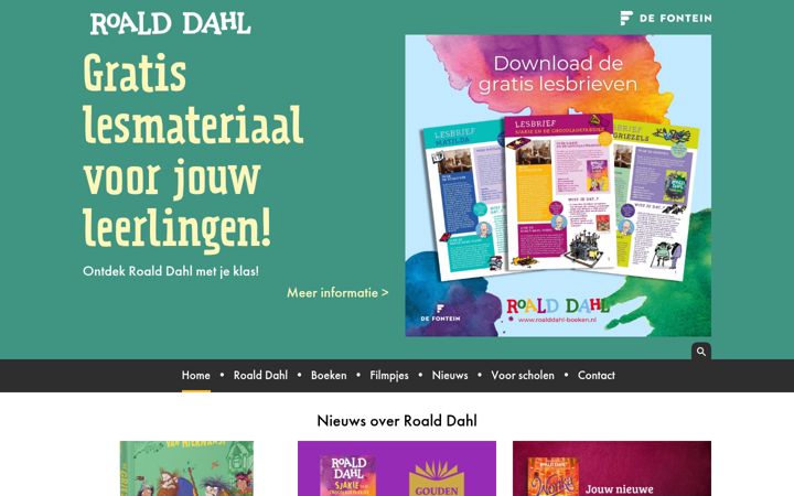 Skærmbillede af roalddahl-boeken.nl