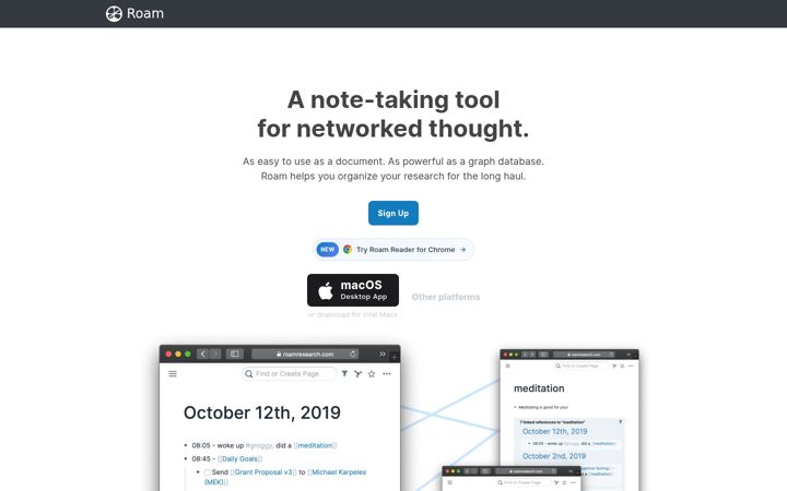 Screenshot of roamresearch.com