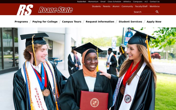 Screenshot of roanestate.edu