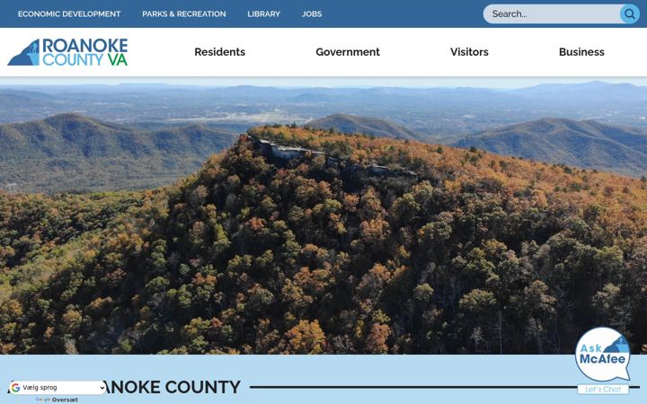 Screenshot ta' roanokecountyva.gov