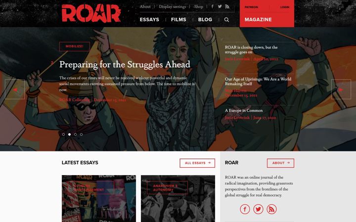 Screenshot of roarmag.org