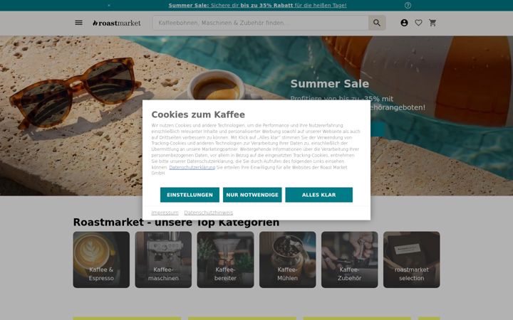 Screenshot of roastmarket.de