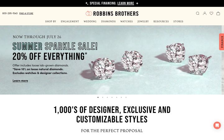 Screenshot of robbinsbrothers.com