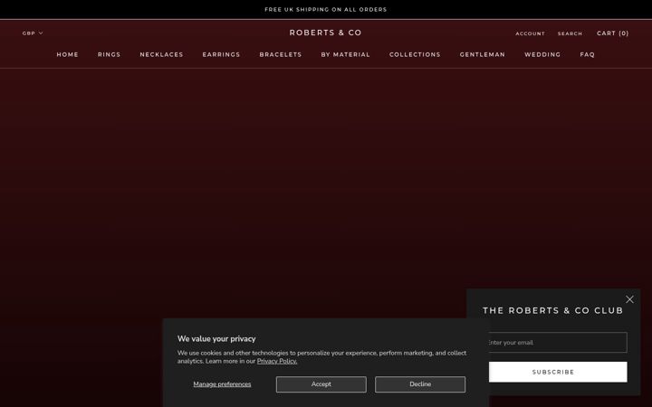 Screenshot of roberts-and-co.com