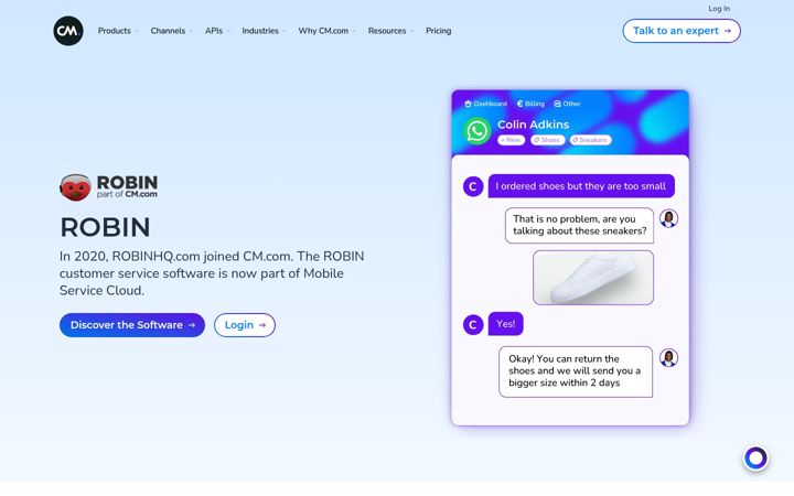 Screenshot of robinhq.com